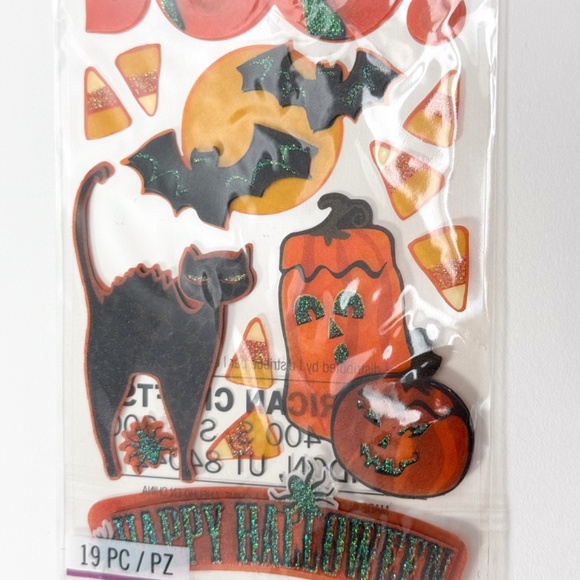 🎃 Sticko Halloween Stickers 19-Piece Spooky Set Bats Black Cat Candy Corn 👻🦇 - Picture 2 of 5